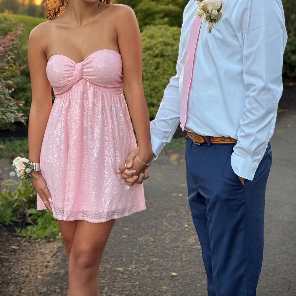 Strapless Sparkly Babydoll Dress